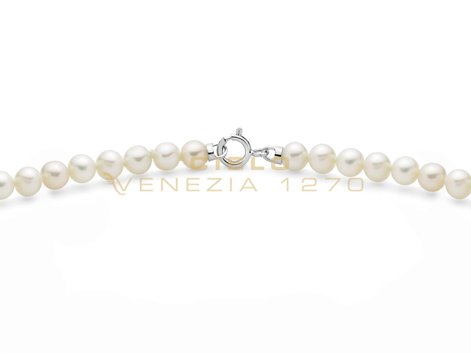 Collana Girocollo Perle Miluna Chiusura In Oro Bianco Con 3 sfera  sfaccettate PCL6749